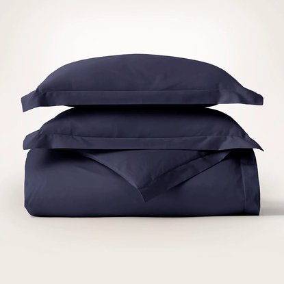Picture of Boll & Branch Percale Hemmed Duvet Set- Coastal Navy, King/Cal