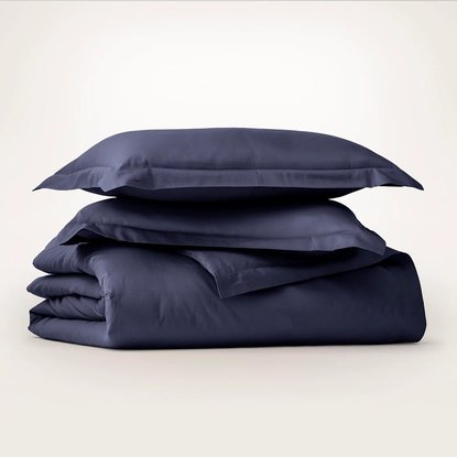 Picture of Boll & Branch Signature Hemmed Duvet Set - Coastal Navy, F/Q