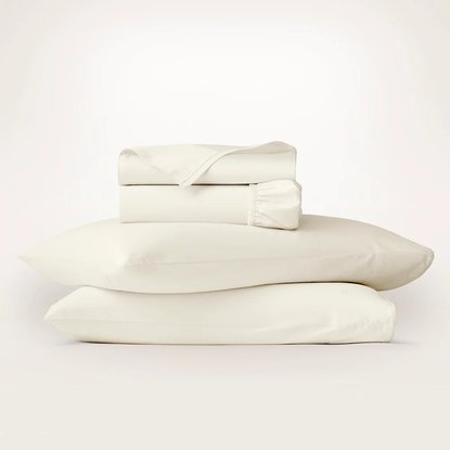 Picture of Boll & Branch Signature Piped Edge Sheet Set- Cream, Split Kng