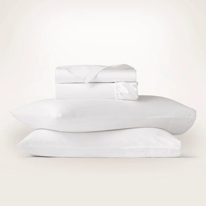 Picture of Boll & Branch Signature Piped Edge Sheet Set - Wht/Wht, Cal K