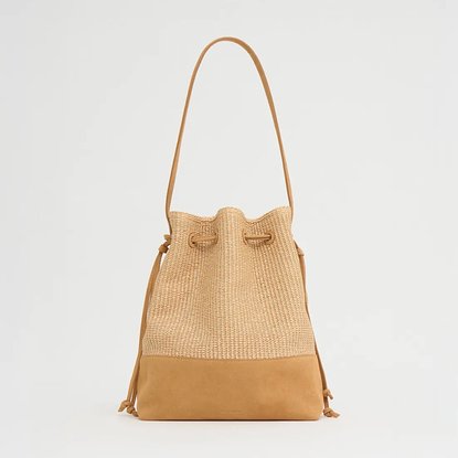 Picture of Mansur Gavriel Drawstring Cabas- Ebony