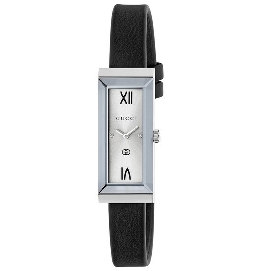 Picture of Gucci G-Frame Watch with Silver Bezel & Black Strap