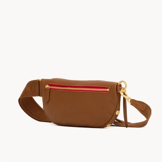 Picture of Hammitt Charles Crossbody Medium - Mahogany/Brush Gold Red Zip