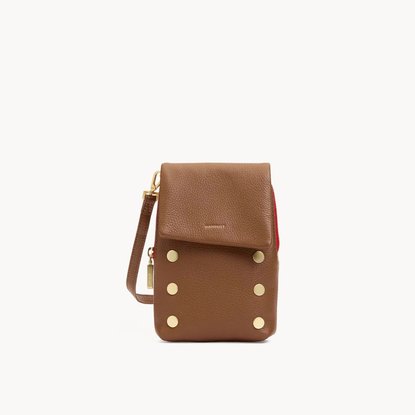 Picture of Hammitt VIP Mobile - Mahogany/Brush Gold Red Zip