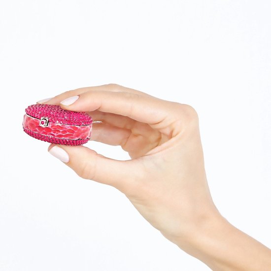 Picture of Judith Leiber Macaron Pillbox - Silver Light Rose