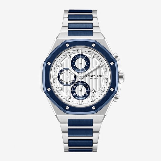 Picture of Kenneth Cole Two-Tone Chrono Watch - Silver/Blue