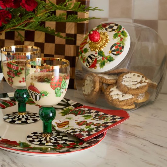 Picture of MacKenzie-Childs Cookie Jar With Deck The Halls Lid