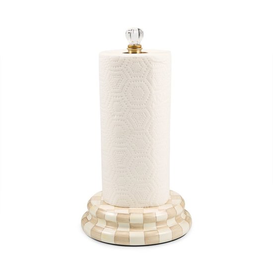 Picture of MacKenzie-Childs Mocha Check Paper Towel Holder