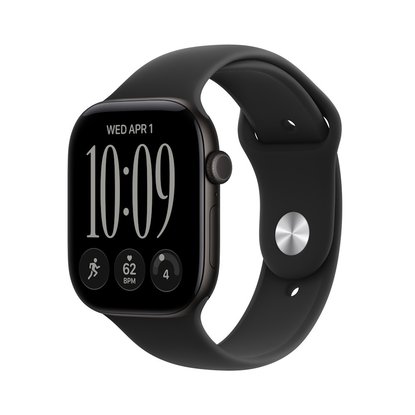 Picture of Apple Watch 12 GPS 46mm Black Aluminum Black Sport Band - S/M