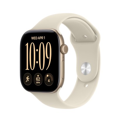 Picture of Apple Watch 12 GPS/Cell 46mm Light Gold Case Sand Sport - M/L