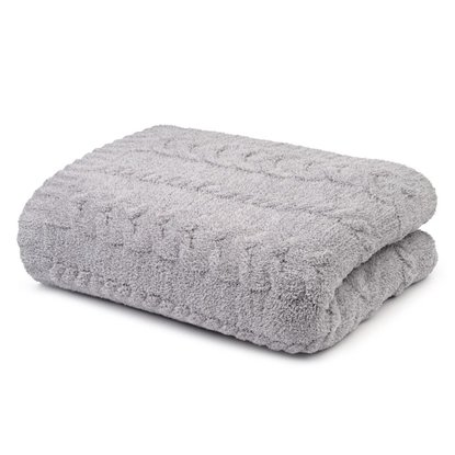 Picture of Kashwere Wide Cable Solid Throw - Fog/Nickel