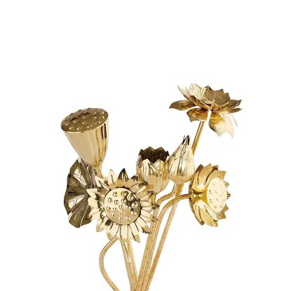 Picture of Jonathan Adler Brass Flower Bouquet - Set of 7