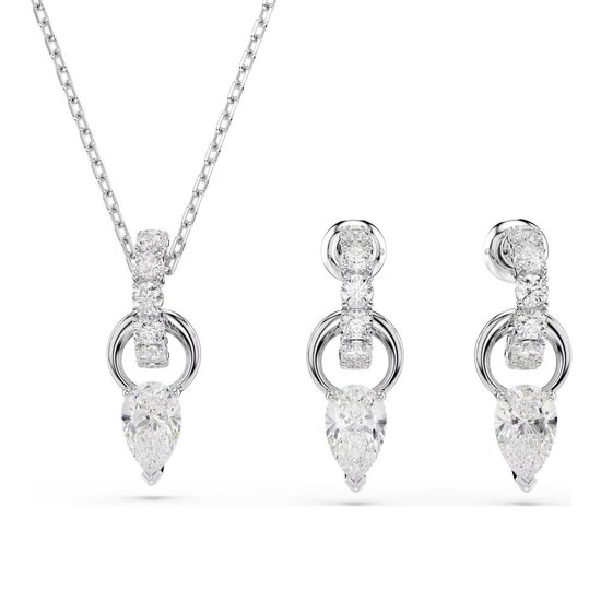Picture of Swarovski Mesmera Pear Cut Pendant and Earrings Set